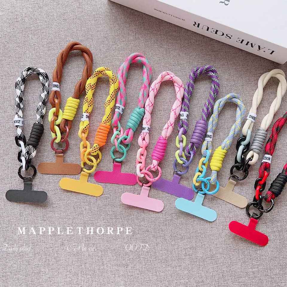  Cute Mobile Phone Lanyard Hanging Decoration Can Be Carried Twist Rope Anti-loss Pendant Fashion Strong Short Wrist Straps Band 