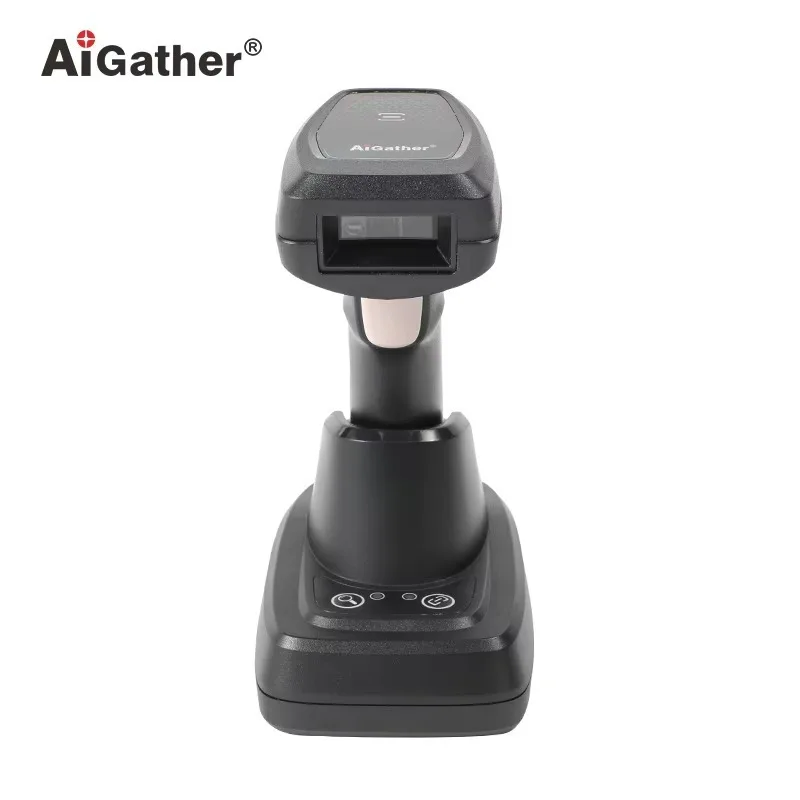 2026 New Wireless Handheld Barcode Scanner for QR DPM Code Fast Reading with Charging Base Compatible with POS System