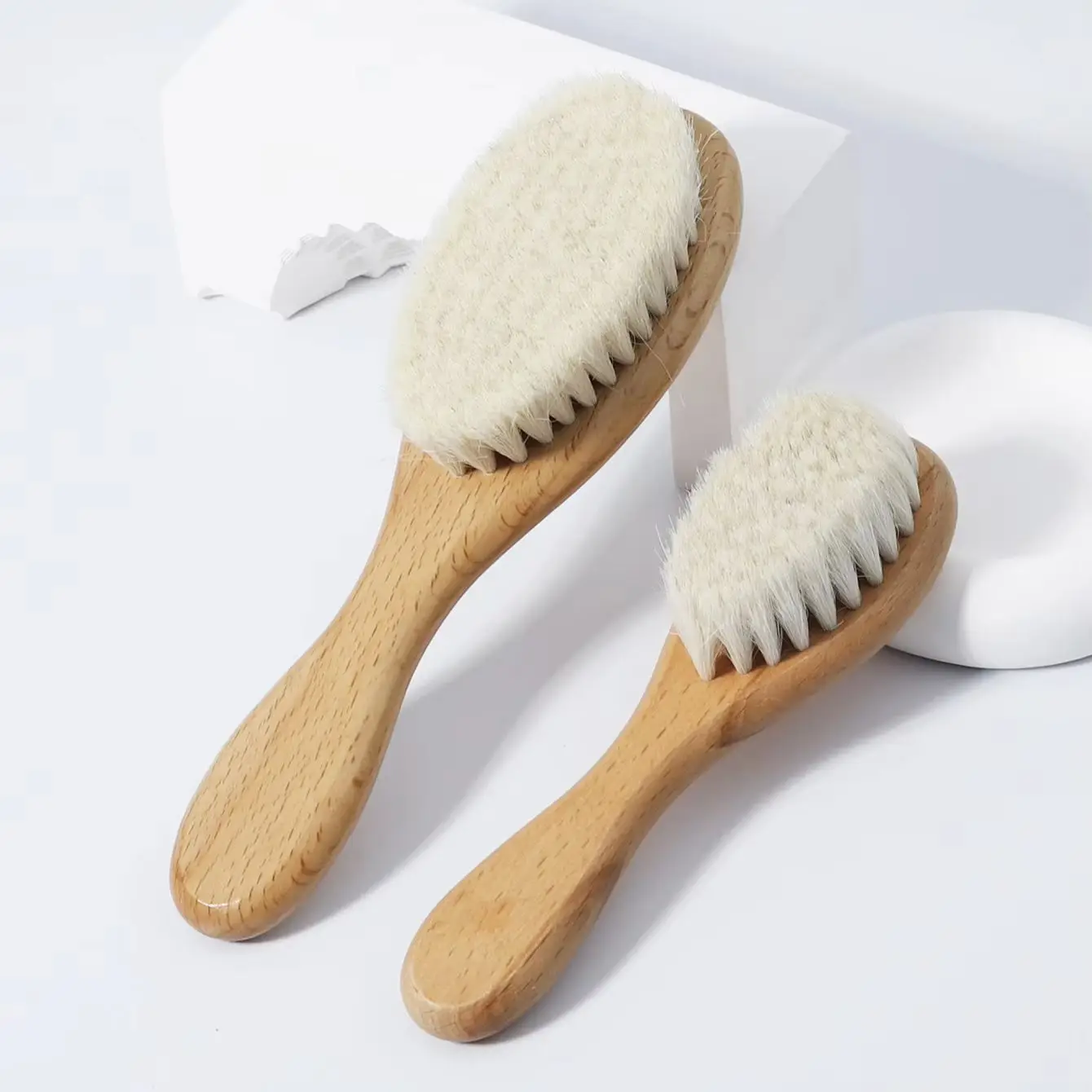 Wooden Ultra Soft Goat Hair Brush with Handle, Natural Dust Removal Brush, Essential for Travel for Hair Accessories view 2