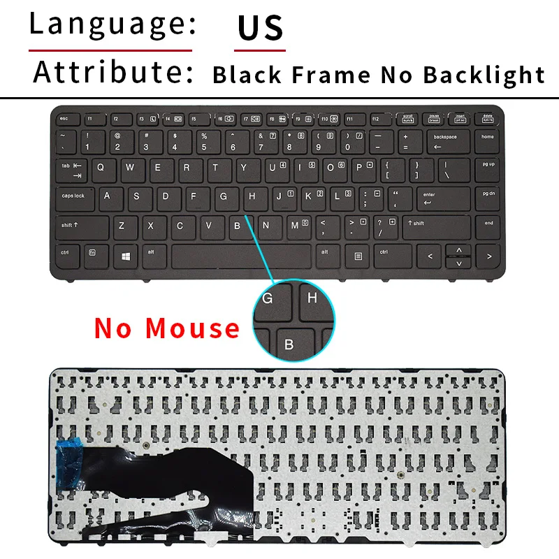 Nuevo teclado ruso de EE. UU. Retroiluminación para ordenador portátil HP EliteBook 740 G1 740 G2 745 G1 745 G2 750 G1 750 G2 840 G1 840 G2 850 G1