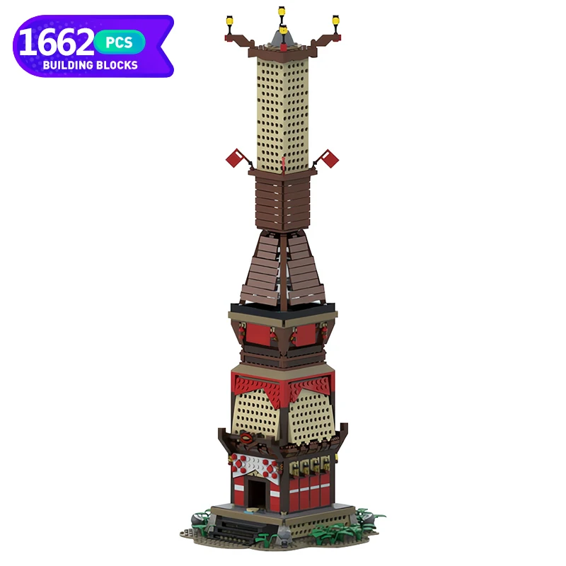 

MOC Game Collection Zeldaed Fortress Building Blocks Assemble Model MOC-150356 Skyview Tower House Brick Toy Children Gift