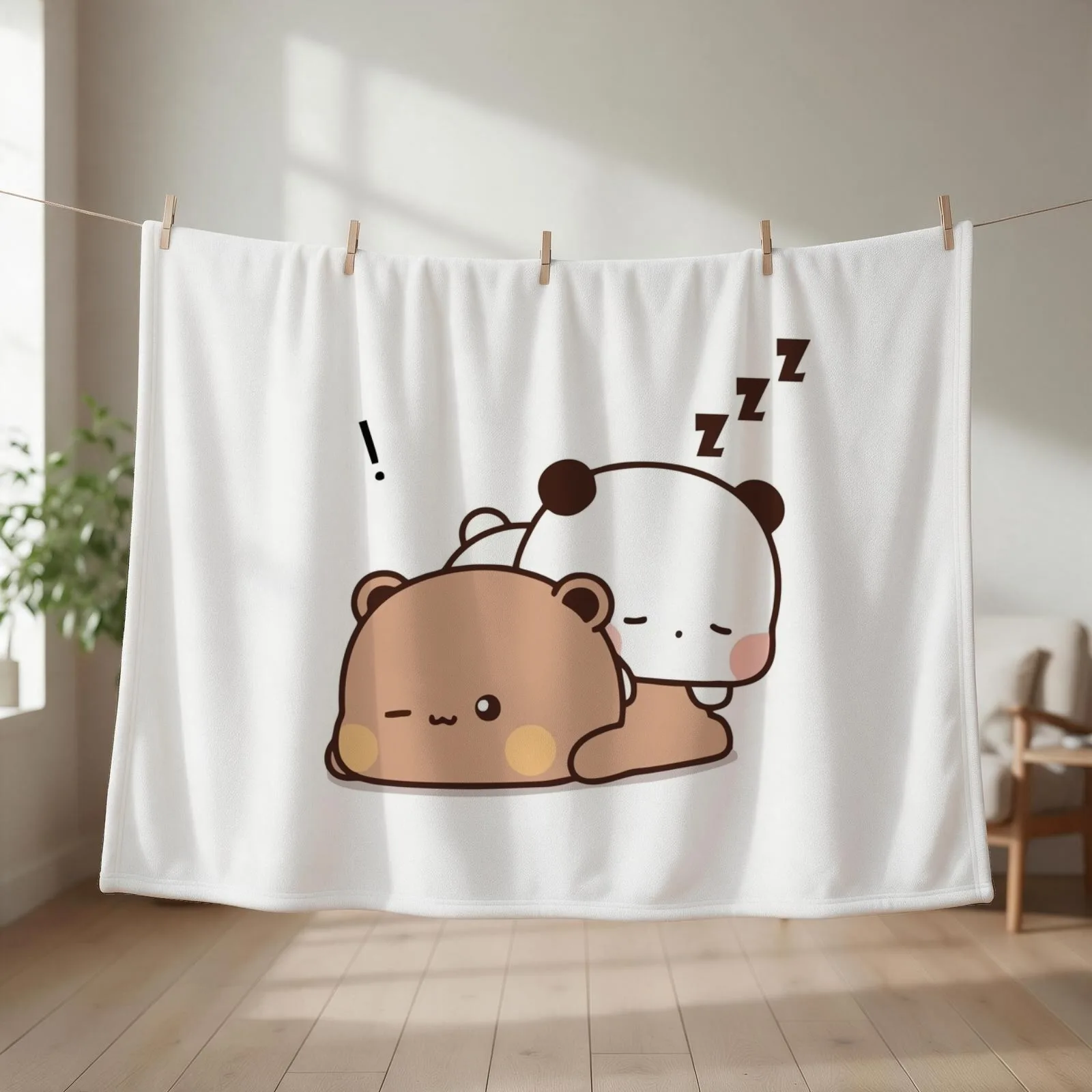 Panda Bear, Bubu Dudu Love Sleep Throw Blanket For Sofa Thin Moving heavy to sleep Luxury Thicken Blankets