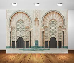 Moroccan Backdrop Medieval Palace Backdrop Pink Mosque Great Hall Columns Arches Arabian Background Moroccan Birthday Wedding