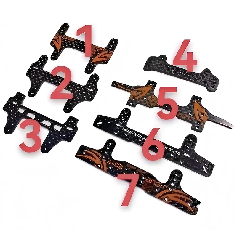 Customizable 4WD Chassis MA AR DIY Carbon Fiber Rear Spoiler with Engraved Anti-Hook Tail Bracket for Tamiya