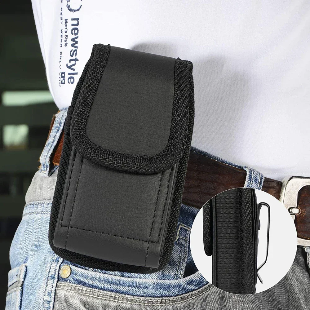 

Phone Pouch Phone Holster for Nokia 2760 PU Leather Case Men Flip Waist Belt Clip Bag for TCL LG Classic