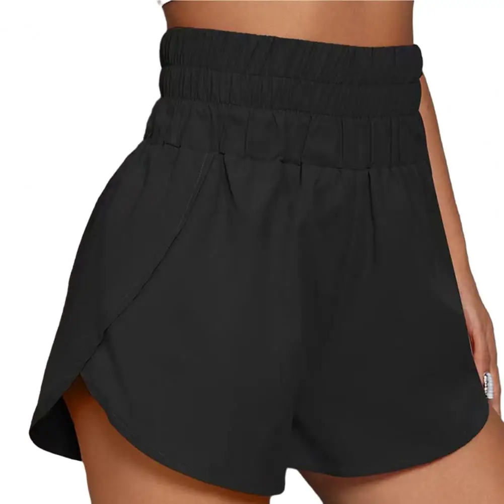 Summer Women Shorts Sports Shorts High Elastic Waist Loose Split Hem Jogging Gum Mini Shorts