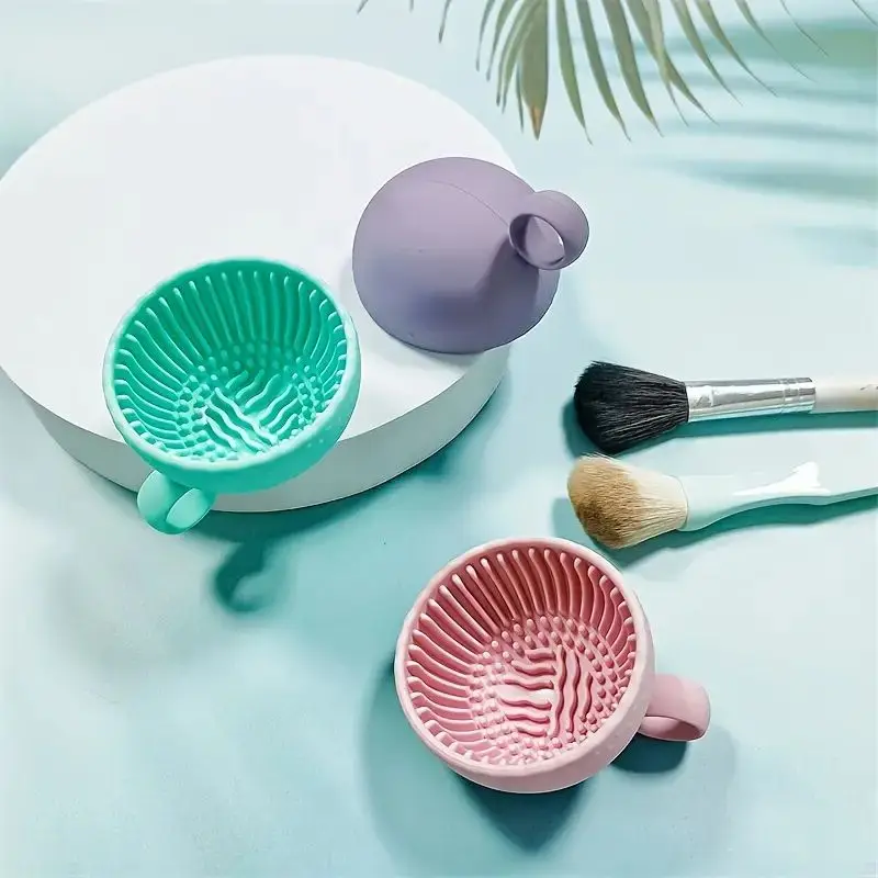 Nettoyeur de pinceaux de maquillage à nettoyage rapide, épurateur en Silicone de qualité supérieure et bol antidérapant, nettoyage en profondeur sans effort pour tous les faces, 1 pièce