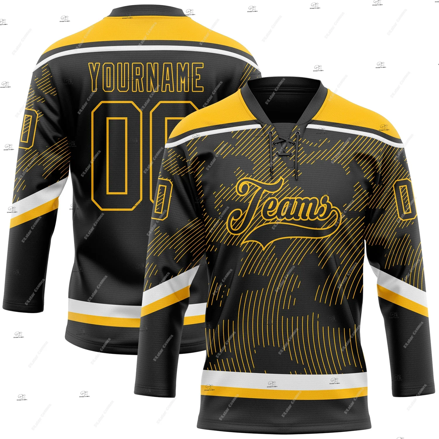 Custom Name Team Group Clothing Gradient Retro Vintage Lace Hockey Jersey Shirts 3DPrint Unisex Harajuku Casual Funny Pullover X view 3