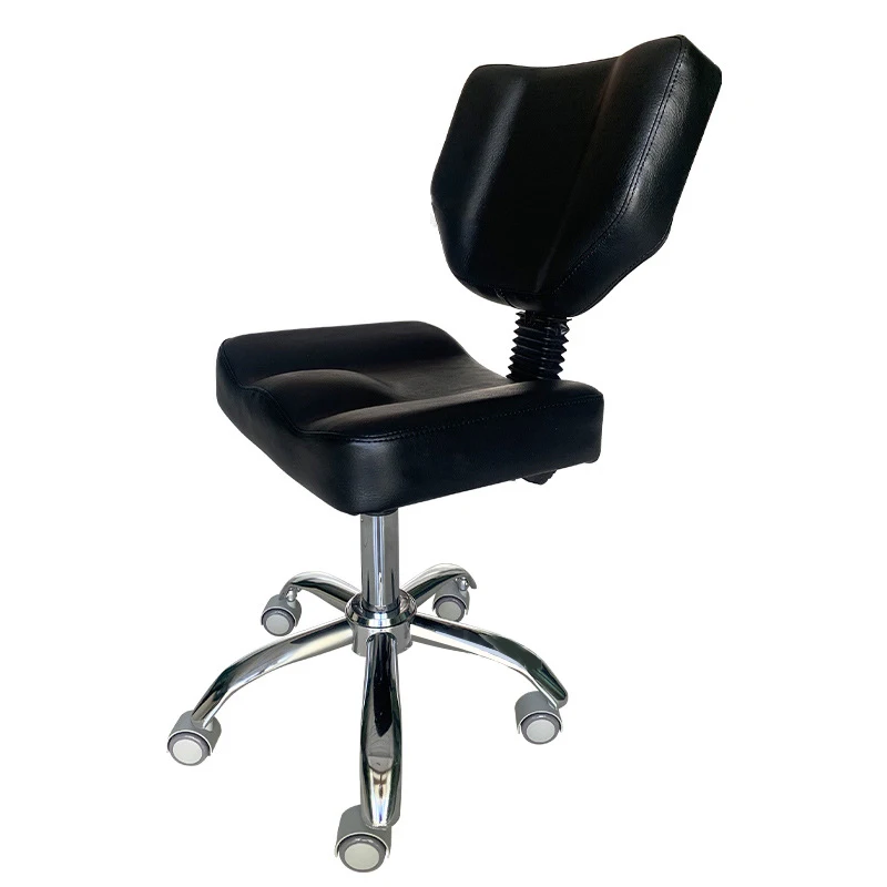 

HICOMED Backrest Beauty Leather Chair With Wheels Adjustable And Rotating Barber Chair Hair Stool