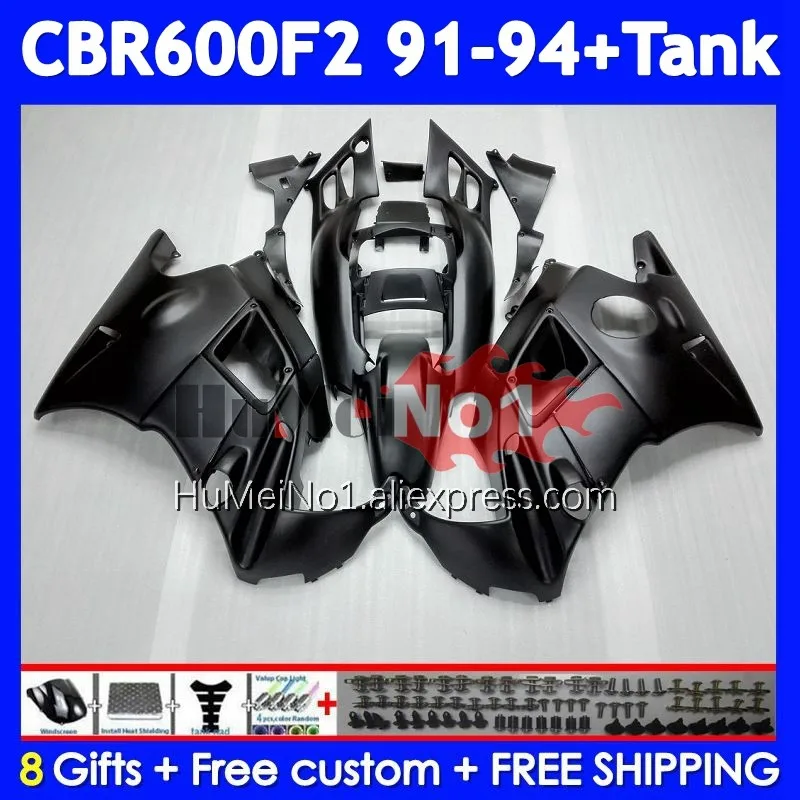 Body+Tank For HONDA CBR600 F2 FS CBR600FS 37No.5 CBR600F2 Matte black CBR 600F2 600 F2 1991 1992 1993 1994 91 92 93 94 Fairing