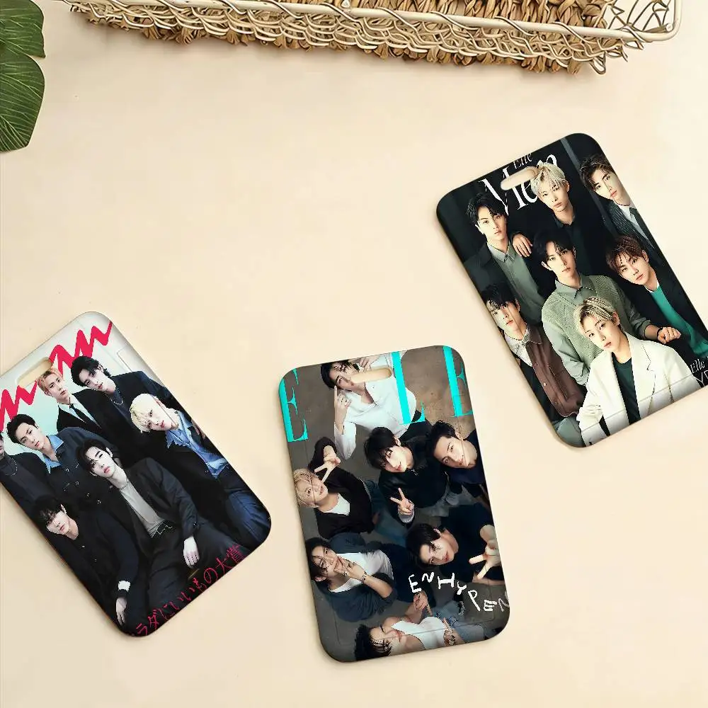 

Korea E-Enhypenes Singing Working Bank Credit Card Holders With Long Lanyard Employee Name ID Card Holder Nurse Accessories