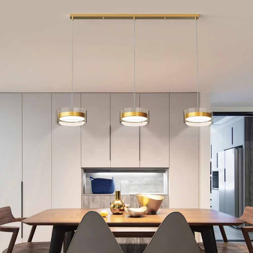 

Vintage pendant lamp luxury lamp simple long strip pendant lights glass 220V single head three head bar suspension light