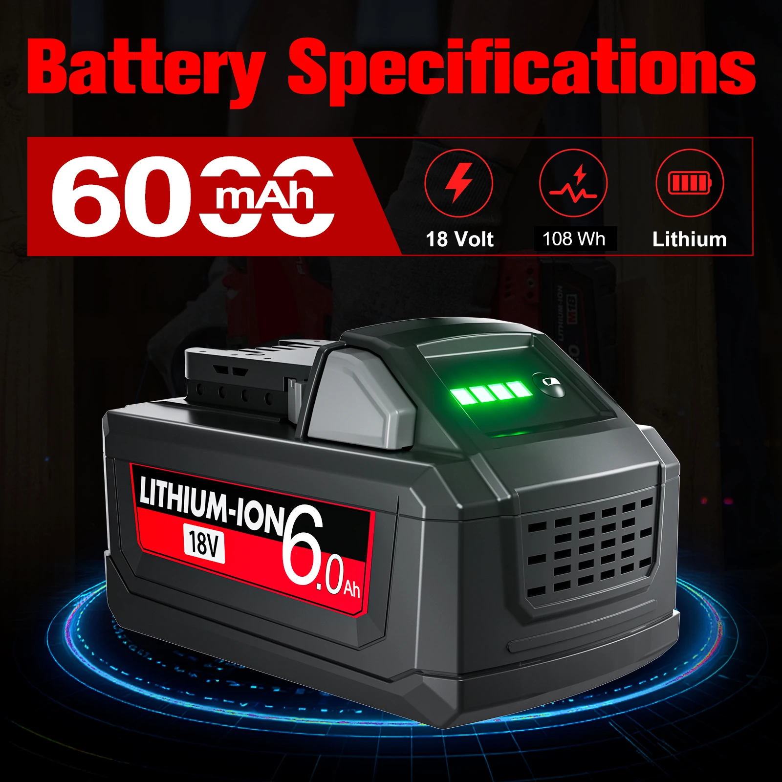 6000mAH/9000mAH For Milwaukee M18 18V Replacement For Milwaukee M18B5 XC Li-ion battery  48-11-1815 48-11-1850 2604-22 2604-20