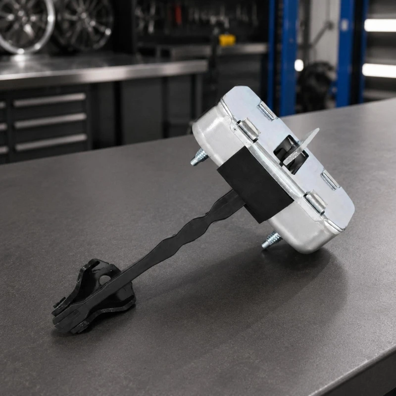 68610-02160 Automotive Door Check Strap Stopper with Two-Post Mounting Plate and Check Arm for Either Front Door Position
