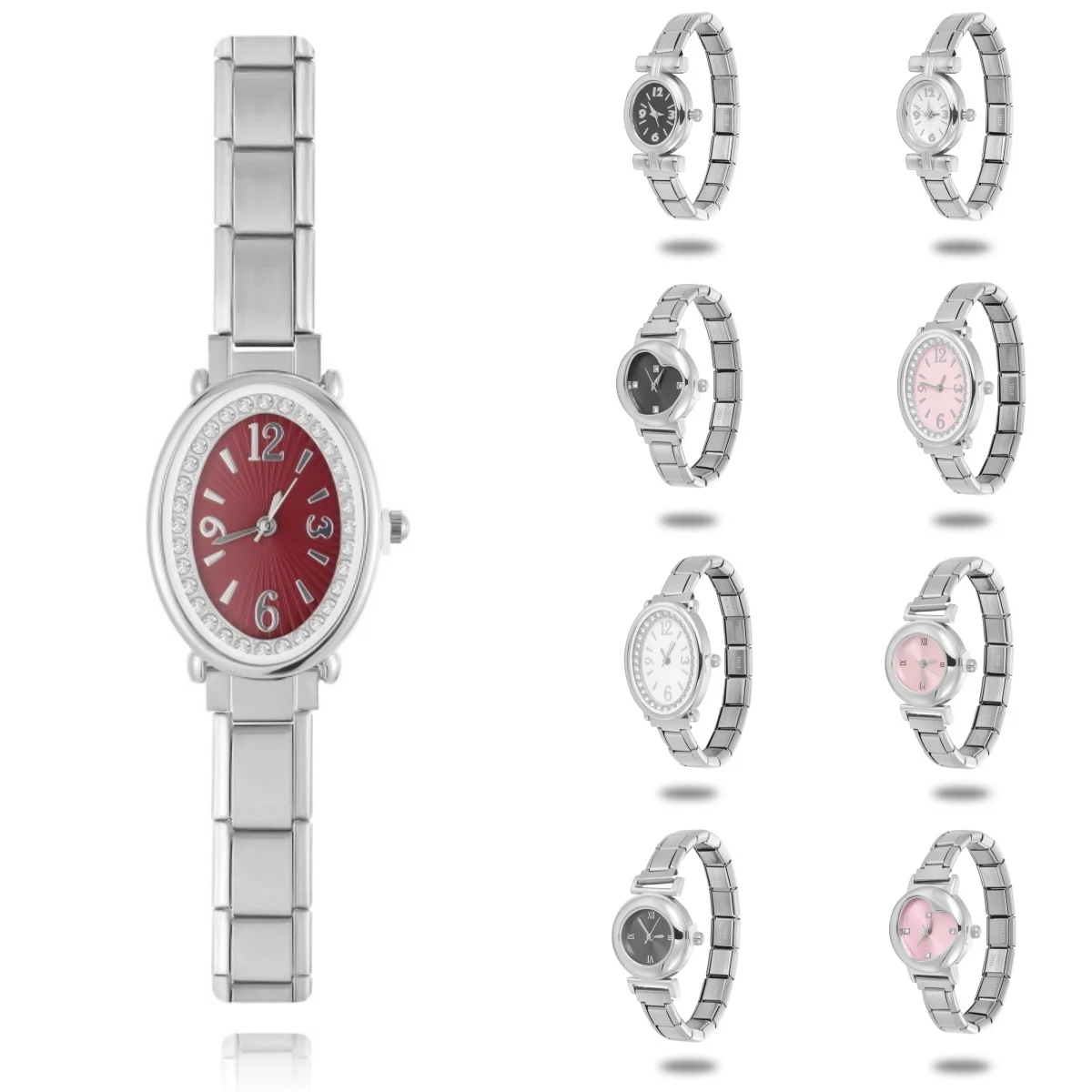 Fashion Christmas Gift Men Women's 9mm Width Italian Elastic Charm High Quality Stainless Steel Heart Watch DIY Bracelet Bangles