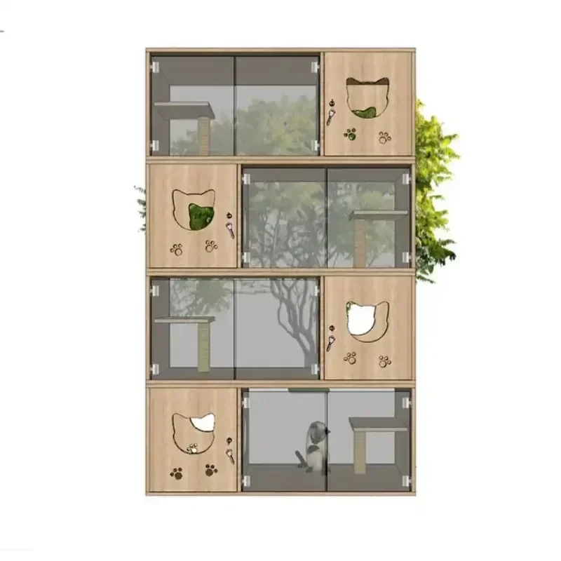 Animal Supply Wooden Material Cat Cage Display Cage