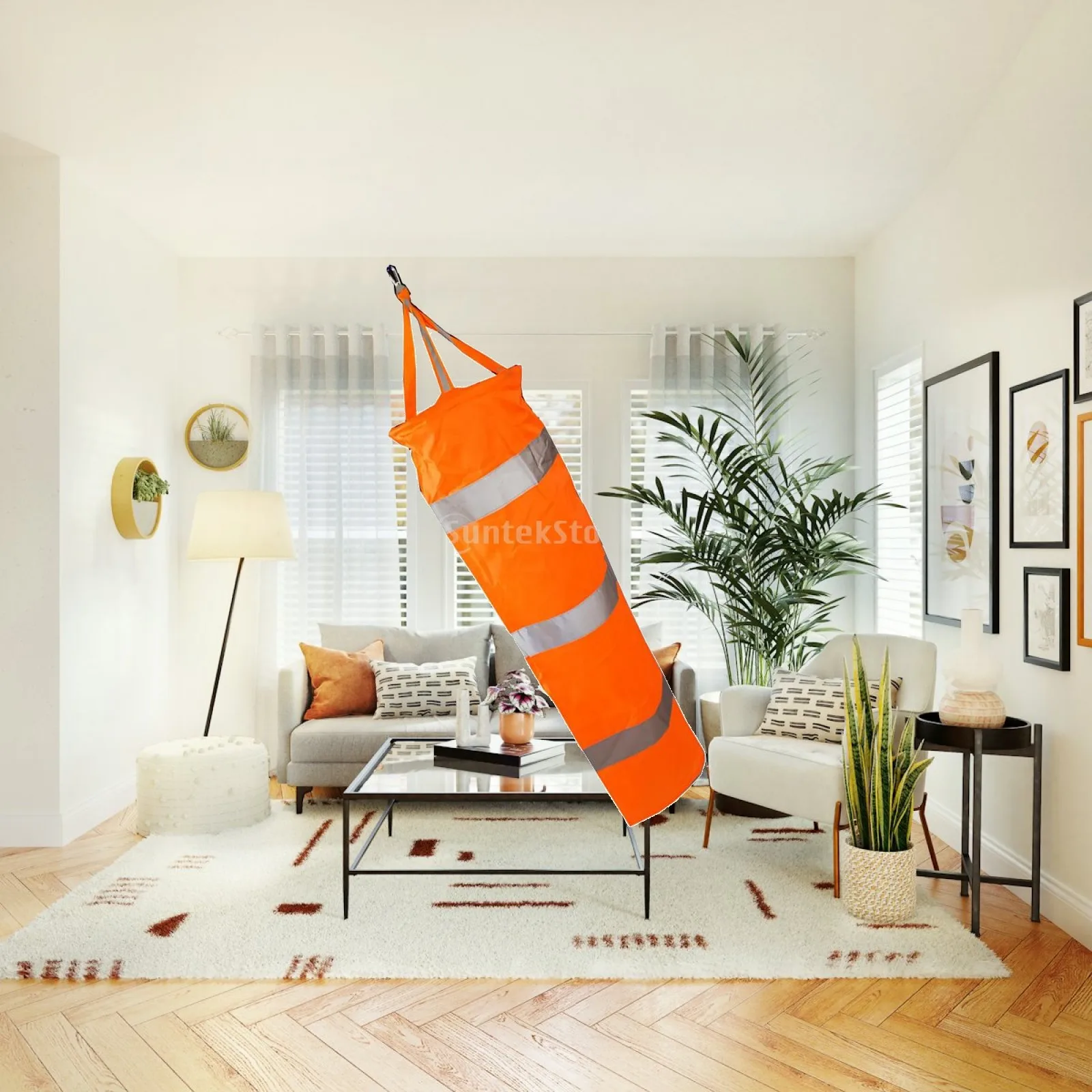 Reflective Belt Airport Windsock Outdoor Wind Air Handle Oxford Cloth Weather Flag for Chemical and Agricultural Use