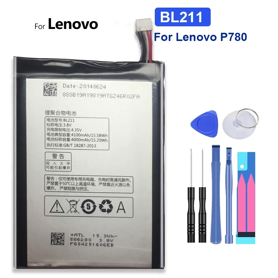 BL211 4100 мАч для Lenovo P780 P 780 BL 211 BL-211 Мобильный телефон Аккумулятор Сменный аккумулятор для смартфонов + Бесплатные инструменты