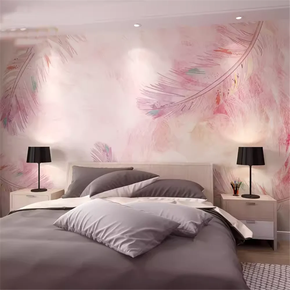 custom Golden feather wallpaper for walls 3d murals minimalist modern wall paper living room sofa bedroom backdrop home decor