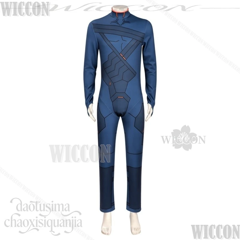 Cyberpunk Edgerunners 2 Cosplay D Handsome Jumpsuit Bodysuit Blue Coat Jacket Wig Halloween Christmas Festival Fancy Comic Con - view 3