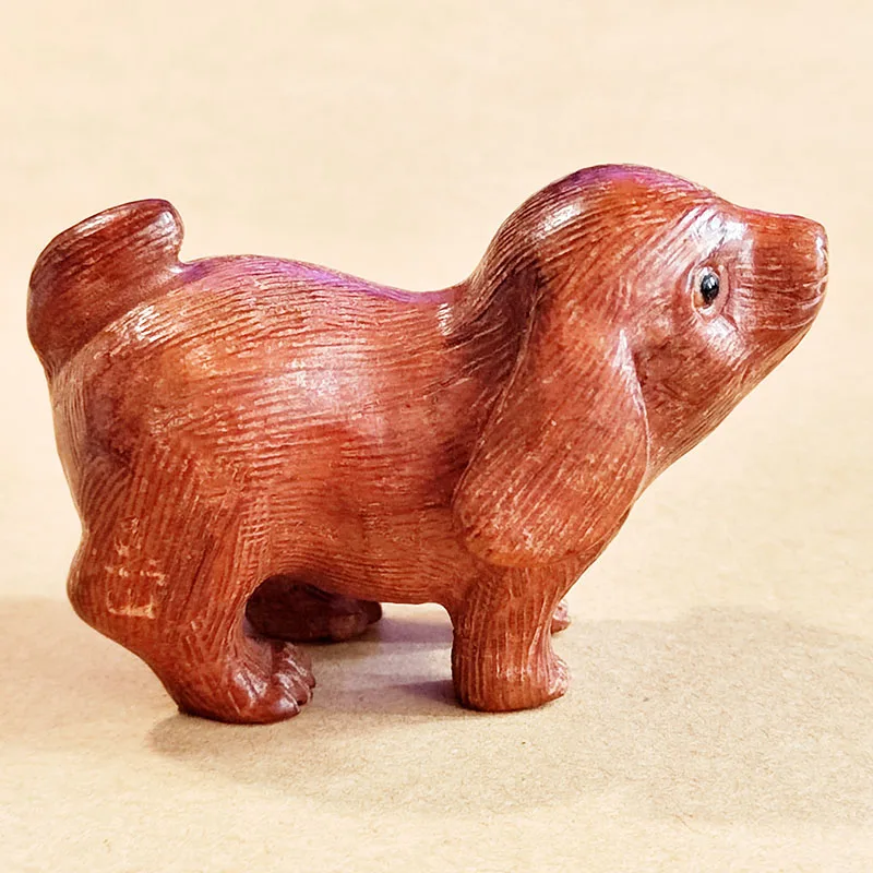 

Q4868 - 2 " Hand Carved Boxwood Figurine : Lovely Dog