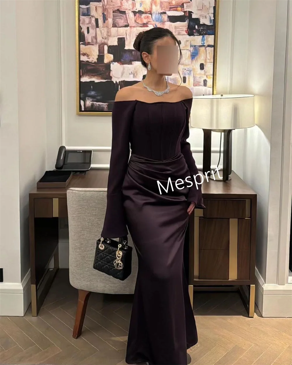 Customized High Quality Pleat Column Boat Neck Long Dresses Homecoming Dresses Customization Sizes Available