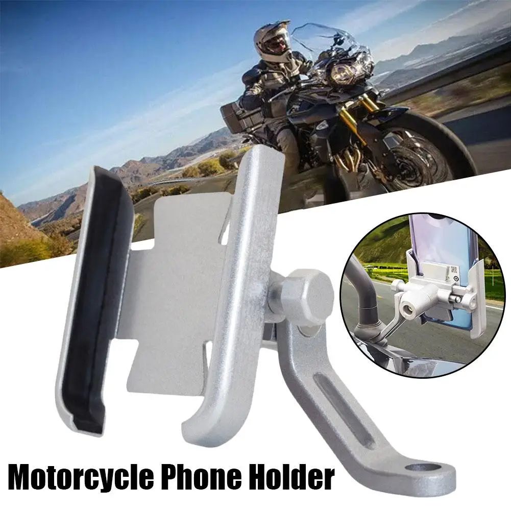 

Motorcycle Mobile Phone Holder Gps Navigator Rearview Mirror Bracket Universal Metal Alloy Mount For Mt03 Mt07 Mt09 B5v8