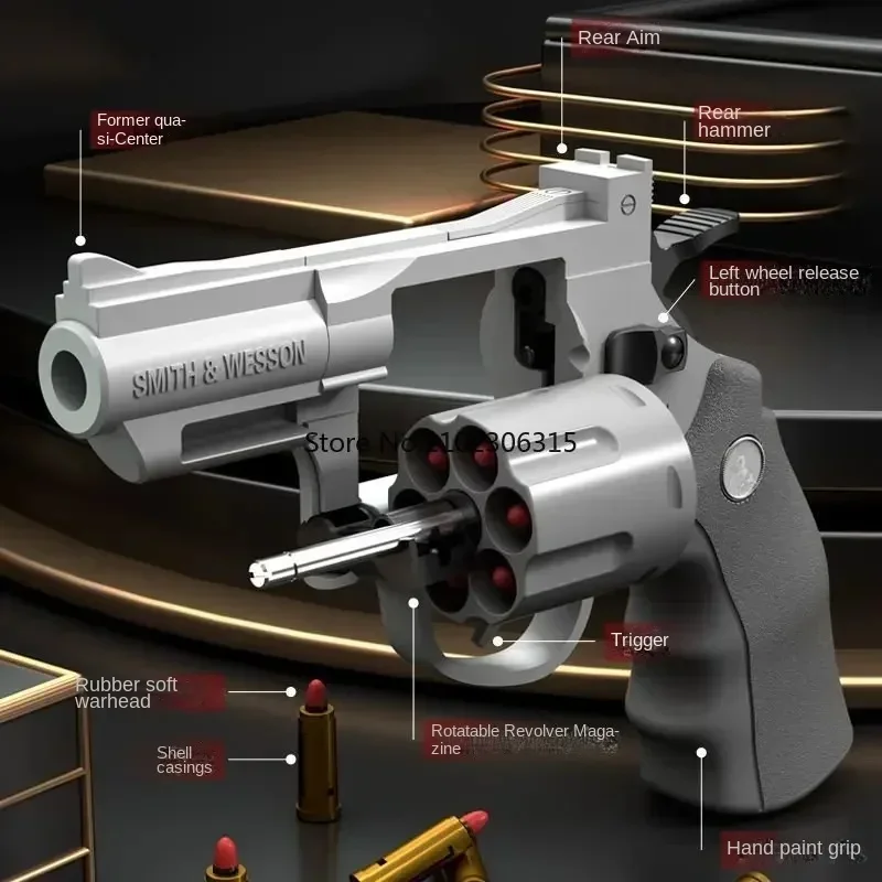 ZP5 357 RevolverContinuous Firing Pistolet Launcher Soft Dart Bullet Toy Guns CS Outdoor Weapon Prezent urodzinowy dla dzieci i dorosłych