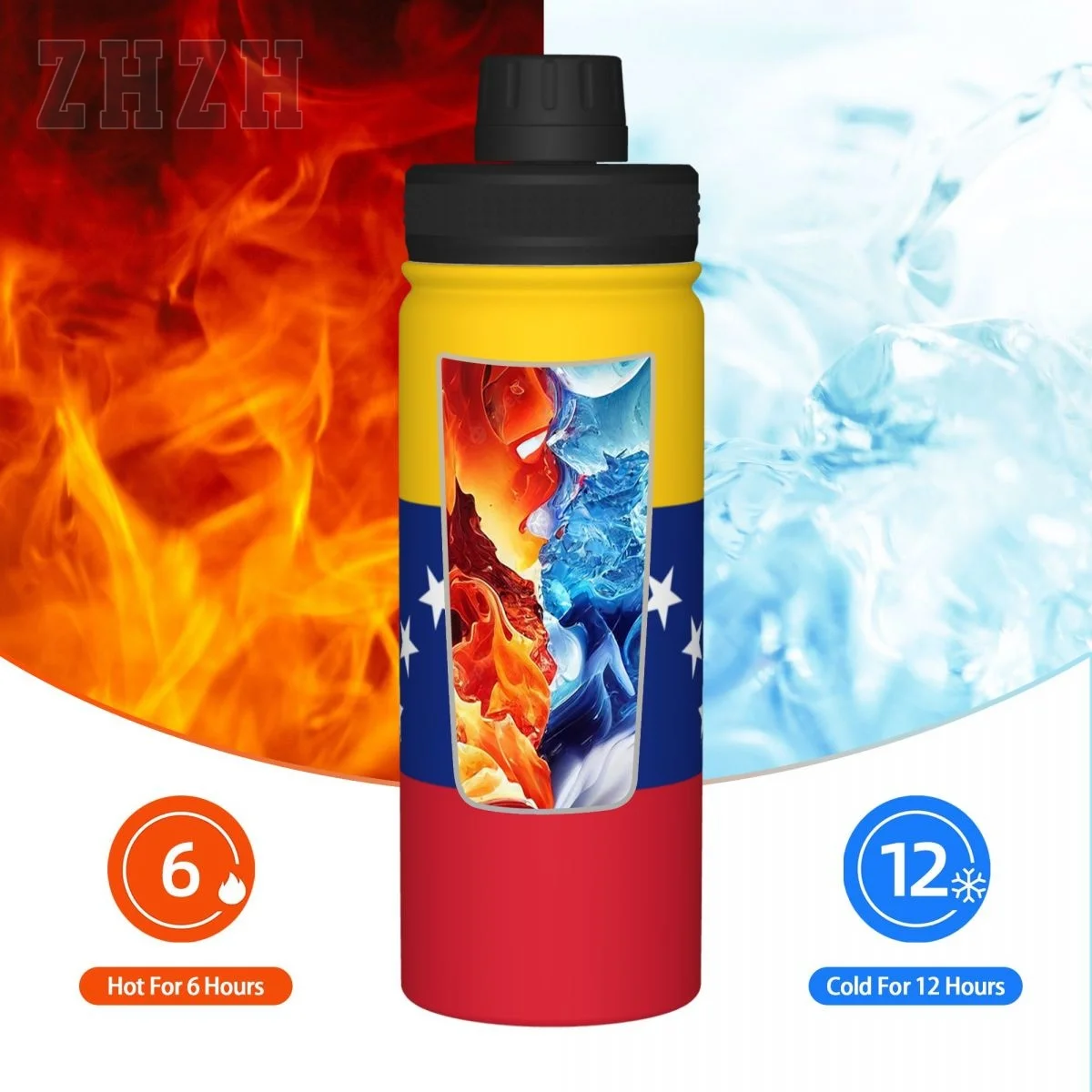 Unisex Sports Water Thermos Bottle Venezuela Flag Venezuelians 304 Stainless Steel Double-layer Insulation Cold And Hot Travel