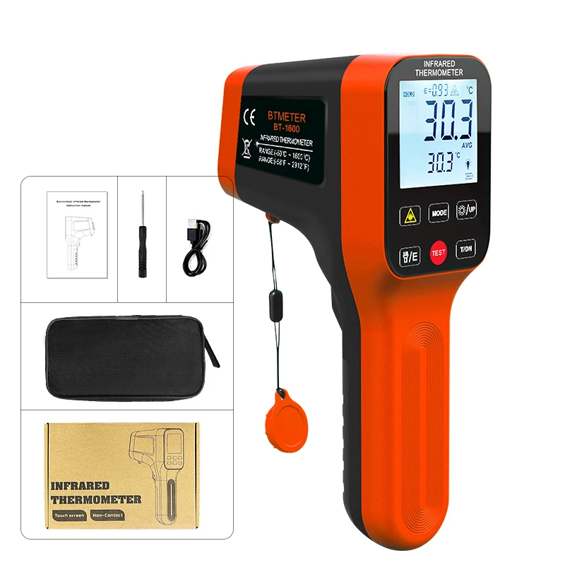 

BT-1600 Non-Contact Infrared Thermometer to Measure Surface, Surface Temperature of objects that are Hot, Effective to reach