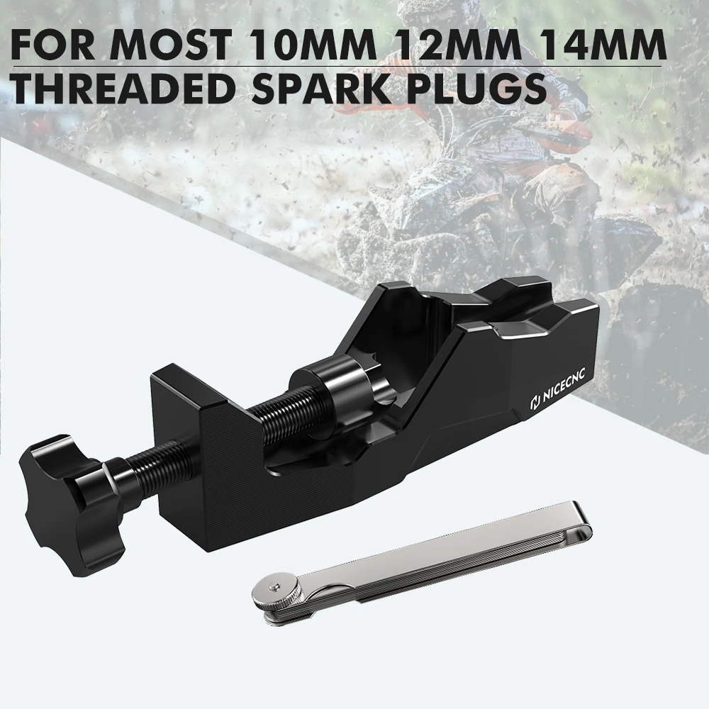 

For Most 10mm 12mm 14mm Threaded Spark Plugs Gap Tool With Feeler Gauge Universal ATV UTV Accessories for Can-am Yamaha Polaris