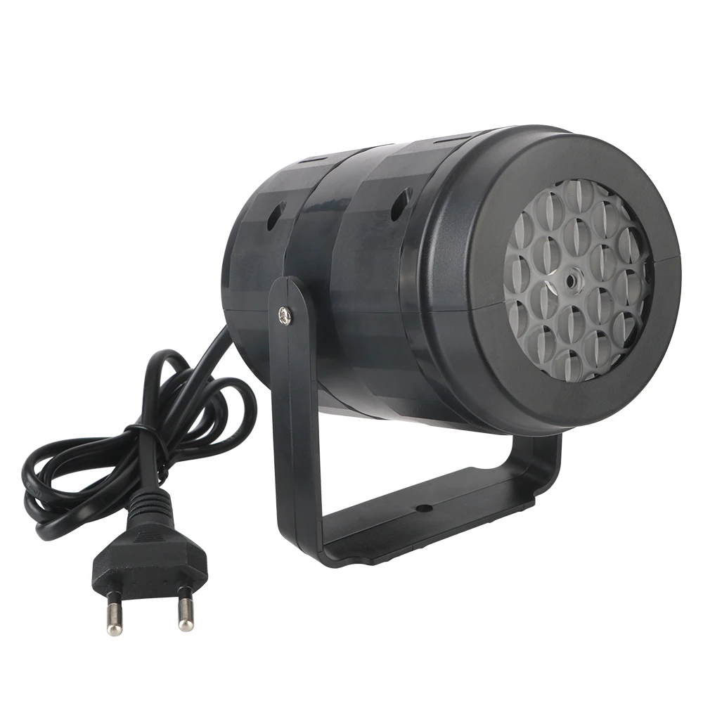 Автоматическое RGB-освещение, лазерная проекция Φ, 85-260 В переменного тока, 16 узоров для рождественских праздников, вечеринок, универсальная европейская вилка