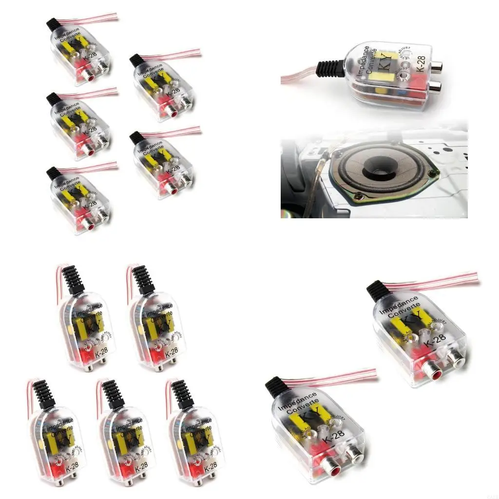 6XDF Line Output Converter Adjustable Amplifier Add On Module for Car Stereo, 2-Channel Sensing Speakers Adapter