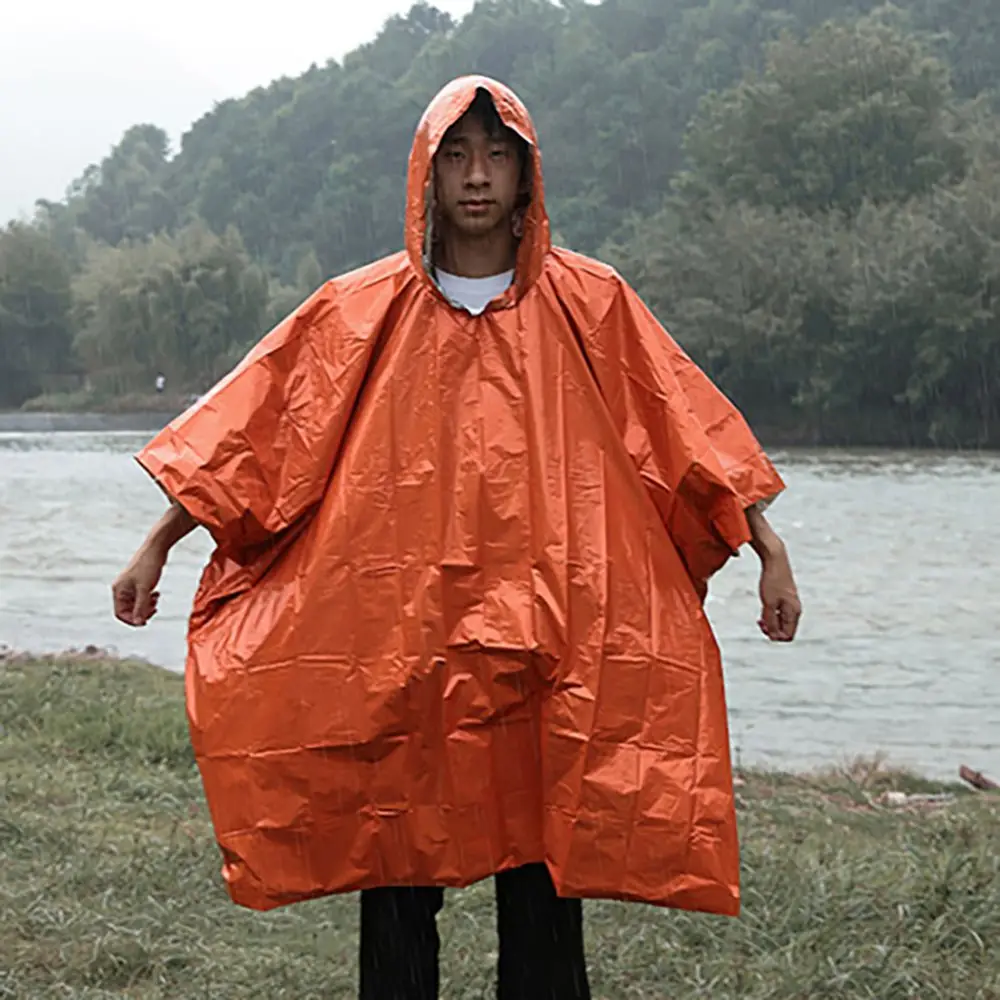 Camping Portable Emergency Raincoat Emergency Hiking Multifunctional Raincoat Double-sided Emergency Raincoat