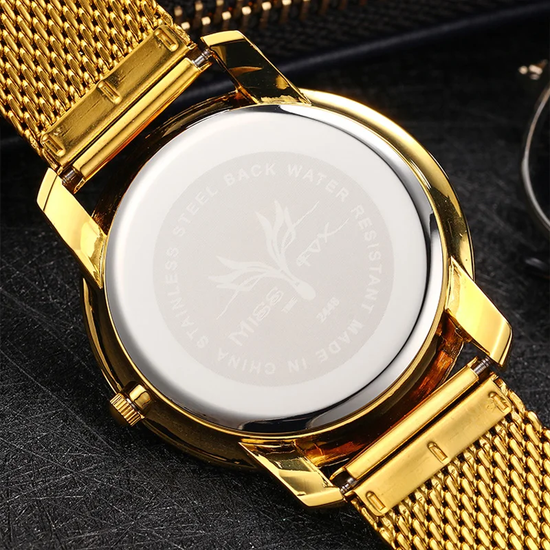 Luxury Gold Quartz Man Watch Vintage Round Watches for Men\'s Business Alloy Steel Strap montre Dropshipping Men Original Gifts