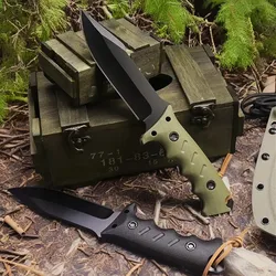 Outdoor camping straight knife, camping necessary K sheath knife set, high-hardness knives portable knives, outdoor hunting knif