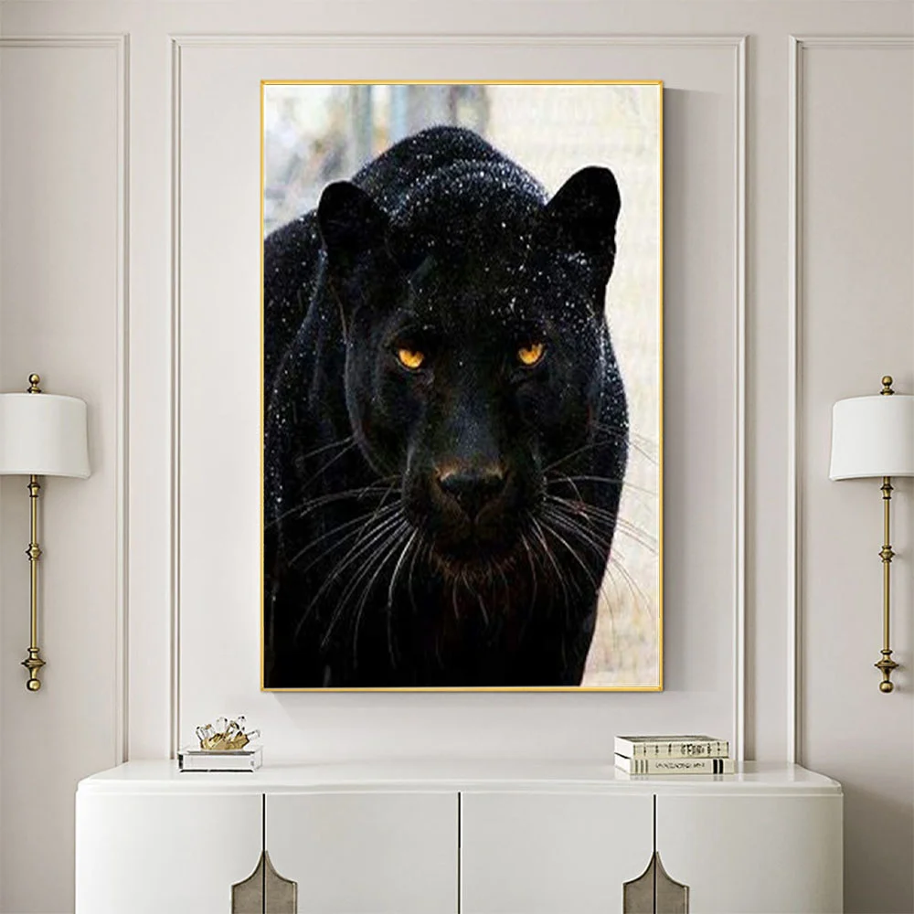 Animal Black Panther Coloring By Numbers Painting Package Acrylic Paints 40*50 Picture By Numbers Photo  Paintings For    Art