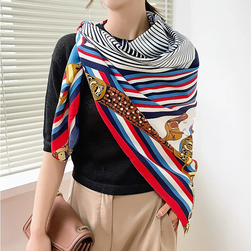 

130CM Geometry Horse Style Printed Lady Scarf Fashion Women Decoration Shawl