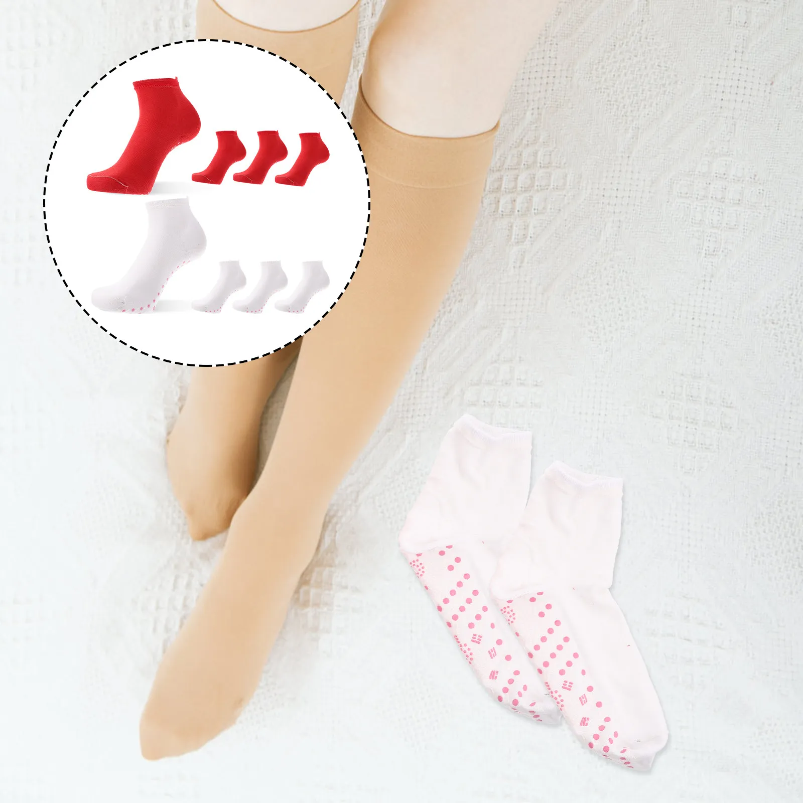 

4 пары термоносков для мужчин и женщин, эргономичные, с нескользящей подошвой и липкими точками, многоразовые, моющиеся, для ежедневного использования, теплые.