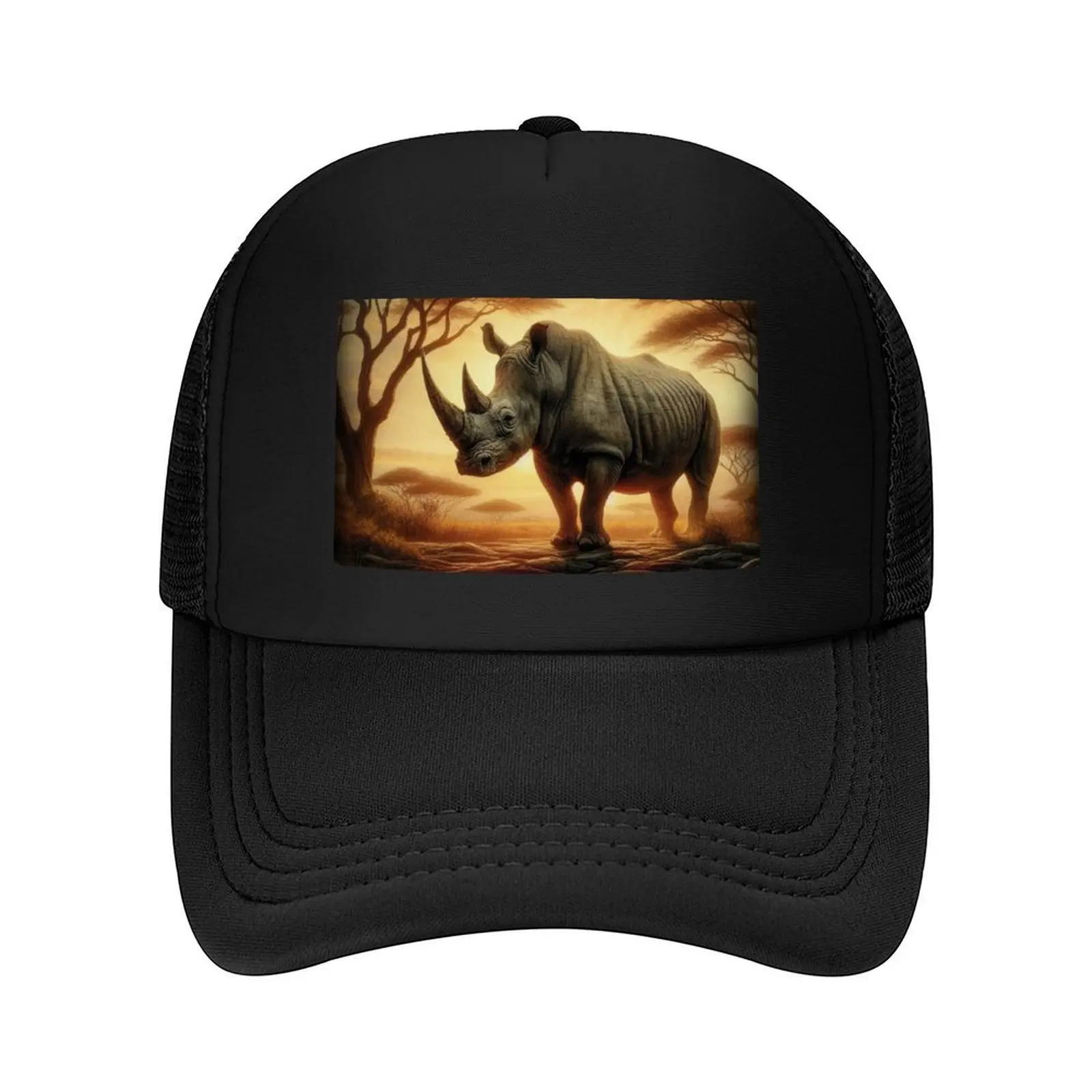 

AFRICAN SUNSET RHINO Baseball Cap Unique hats custom Hat Hat Man Luxury Custom Cap Mens Caps Women's