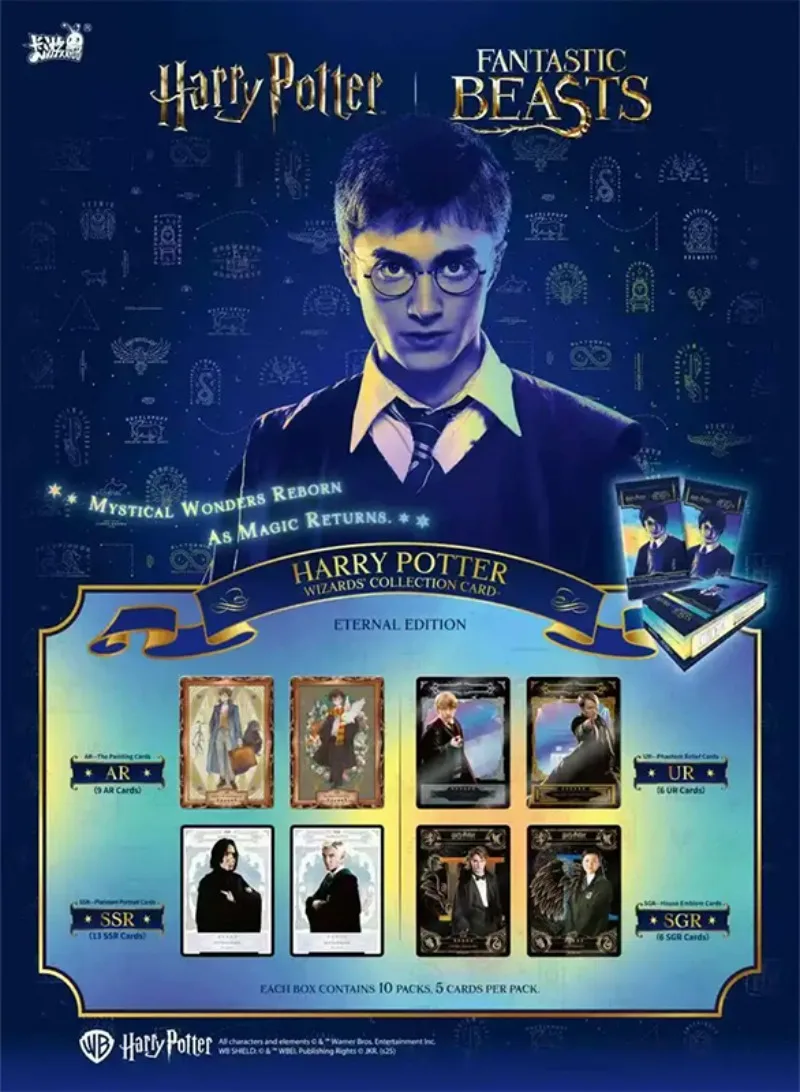 Genuine KAYOU Harry Potter English Version Cards Wizards Series Magic Limited Edition Collectible Cards Kids Holiday Gifts