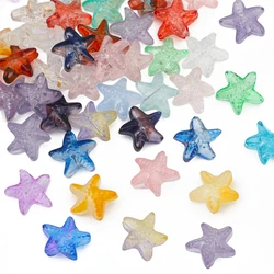 10Pcs 15x14mm Colorful Glass Starfish Beads Charm for Necklace Bracelet Earring Keychain DIY Jewelry Craft Making Accessories