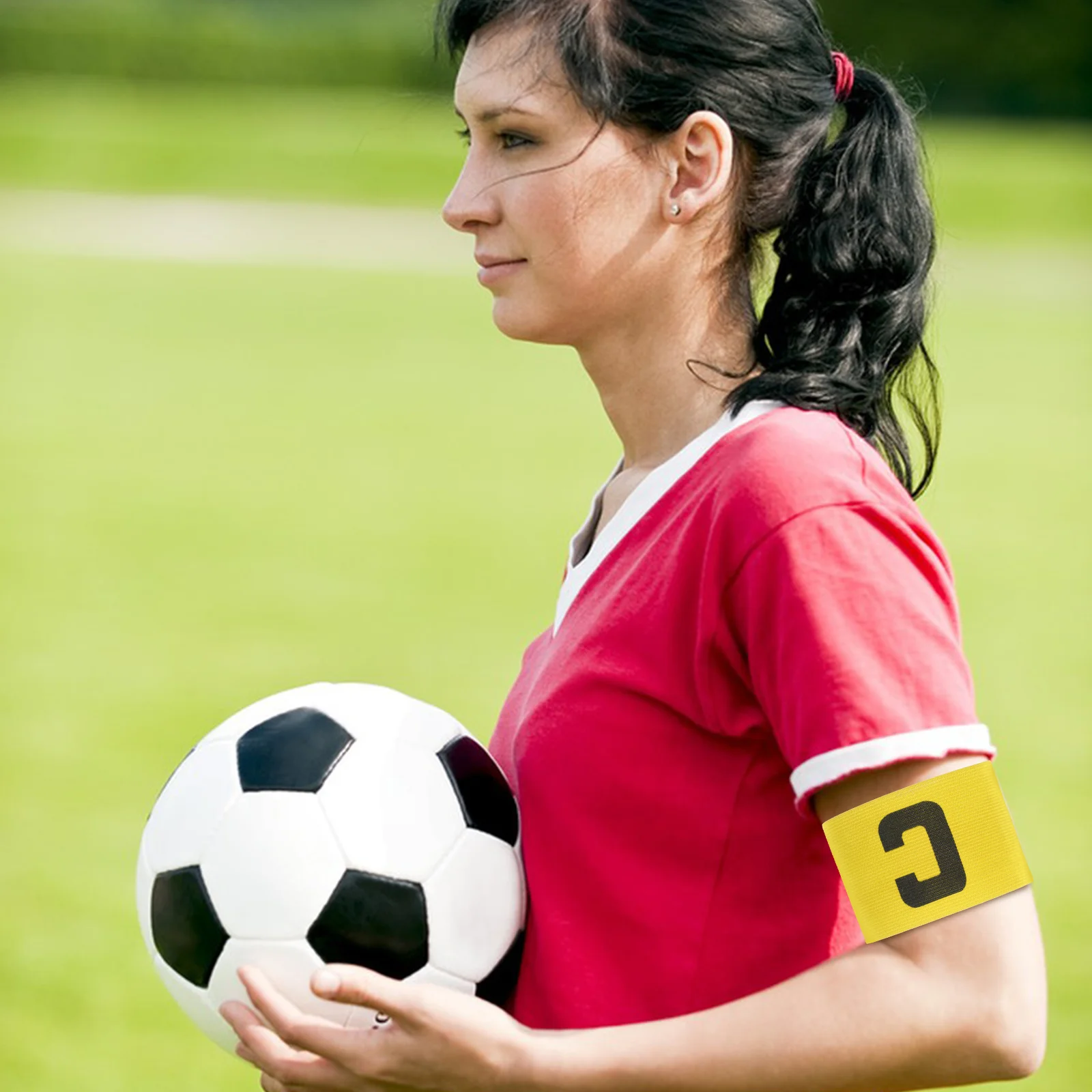 6 ชิ้นปลอกแขนกัปตันผู้นําทีม Armbands สีฟุตบอลฟุตบอลการแข่งขันยืดหยุ่นผู้ชายผู้หญิง