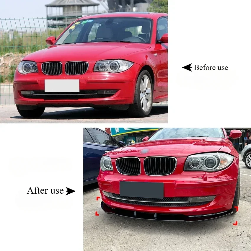 Front Bumper Lip Spoiler for BMW 1 Series E81 E82 E87 LCI 2008-2011 Protector Lower Blade Splitter Car Accessories Auto Parts