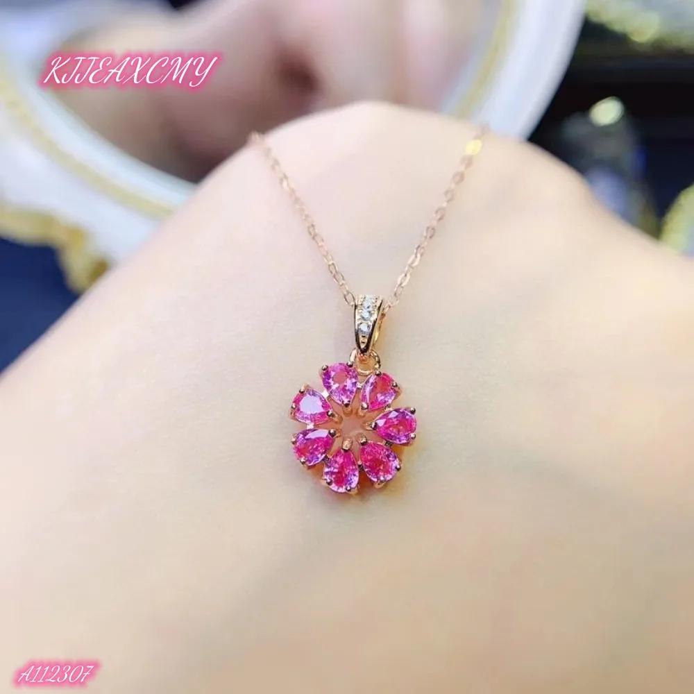 

KJJEAXCMY Brand Boutique Jewelry 925 Sterling Silver Natural Pink Sapphire Women's Pendant