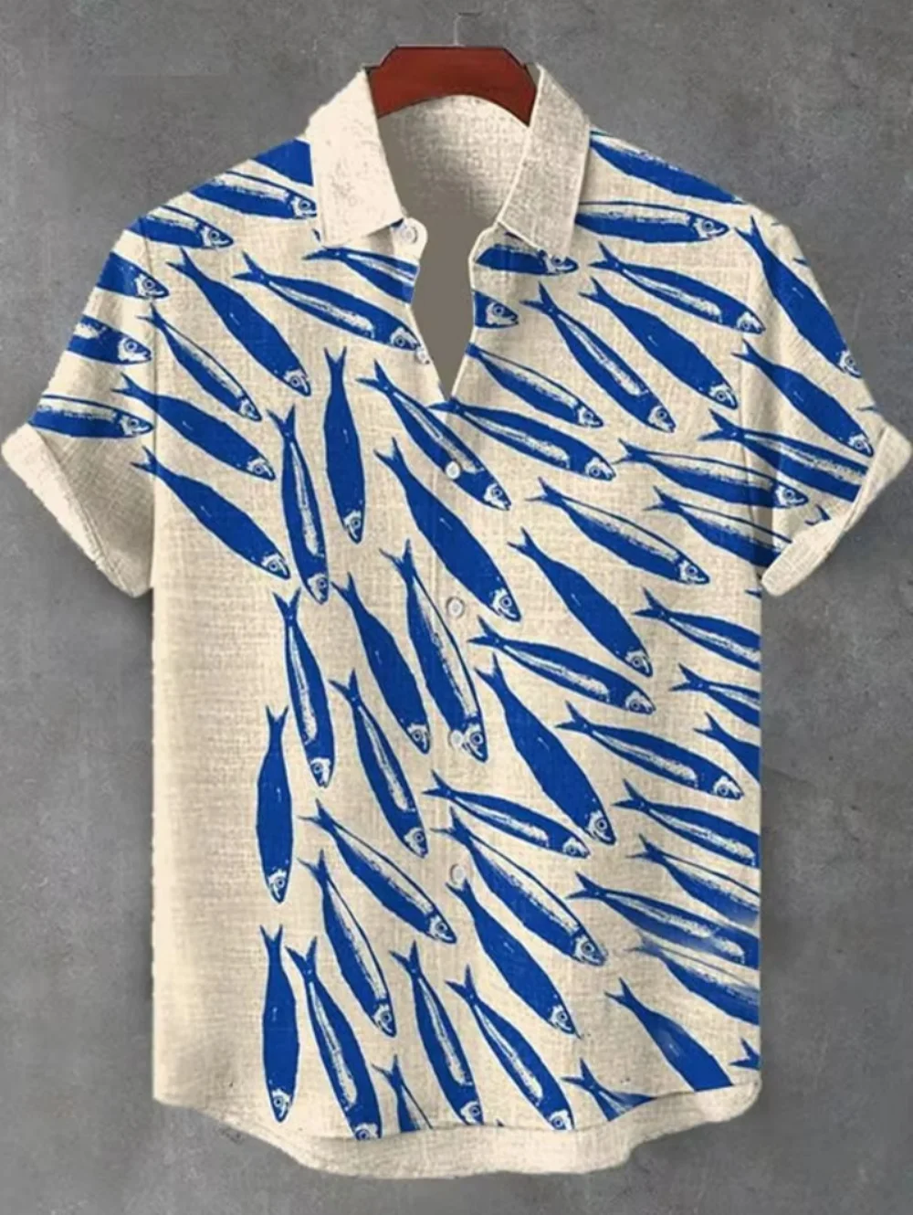 3D Print Summer Men's Shirt Casual Sea Life Graphic Short Sleeved Shirt Button Shirts Fashion Street Tops Hawaiian Shirt for Men