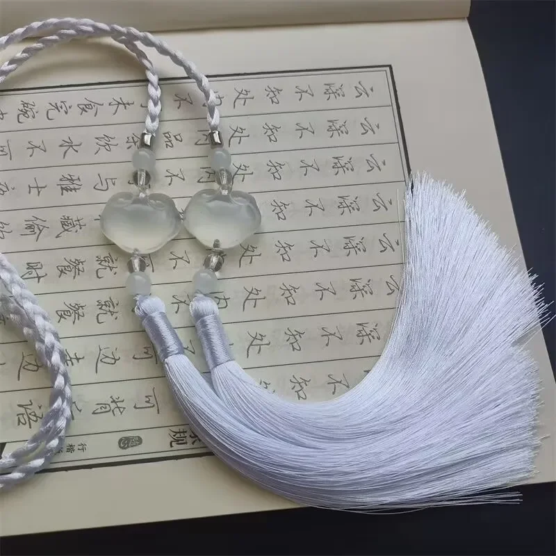 Accesorio de cintura Hanfu, colgante de borla, cadena de cuerda para la cintura, adornos de cintura Vintage chinos para mujer, colgante de Jade, paso prohibido para hombres