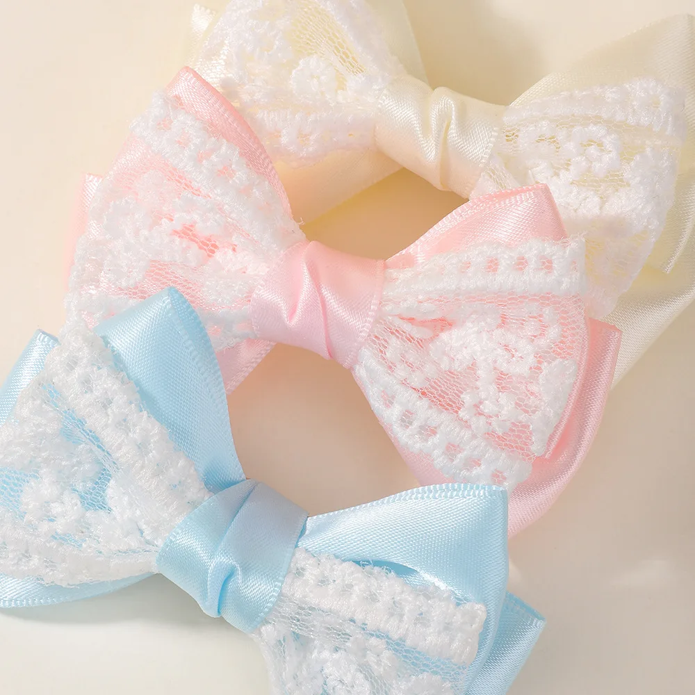 

Набор из 6 штук: Новые корейские кружевные заколки-бантики для девочек, в стиле Лолита, для создания причесок