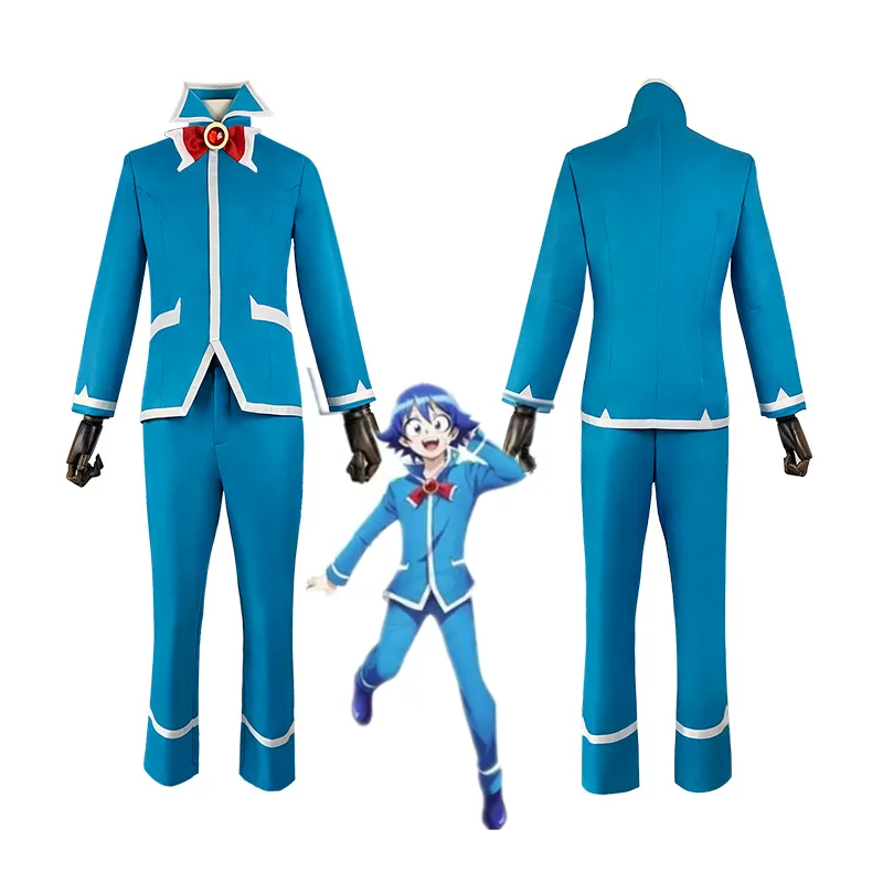 

Blue School Uniforms Set Shoes Halloween Carnival Suit Anime Mairimashita! Iruma-kun Osamu Nishi Cosplay Iruma Suzuki Costume
