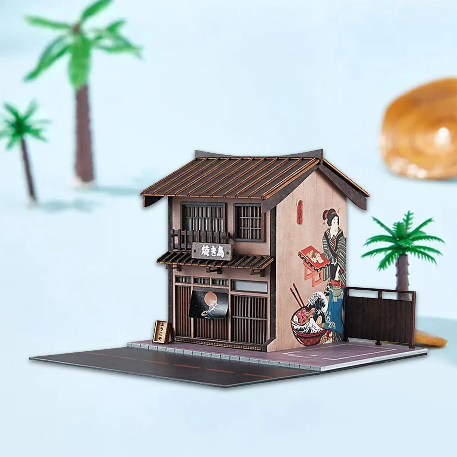 1/64 Kebab Shop Diorama Model DIY for Miniature Scene DIY Scene Model Architectural Building Micro Landscape Scene Layout Props